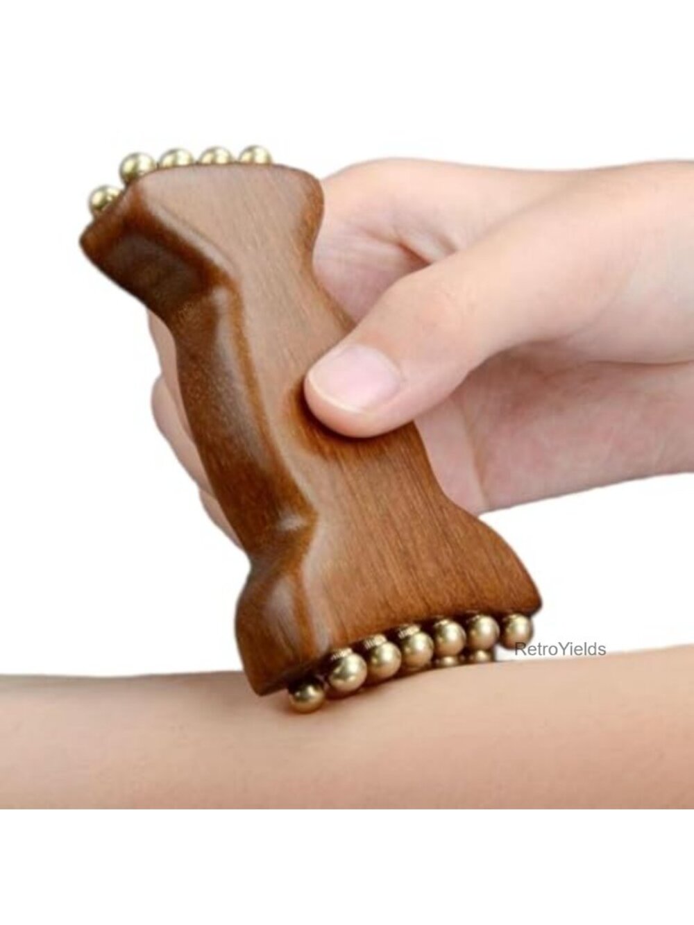 Sandalwood Facial Roller 20 Brass Beads Jawline Massager